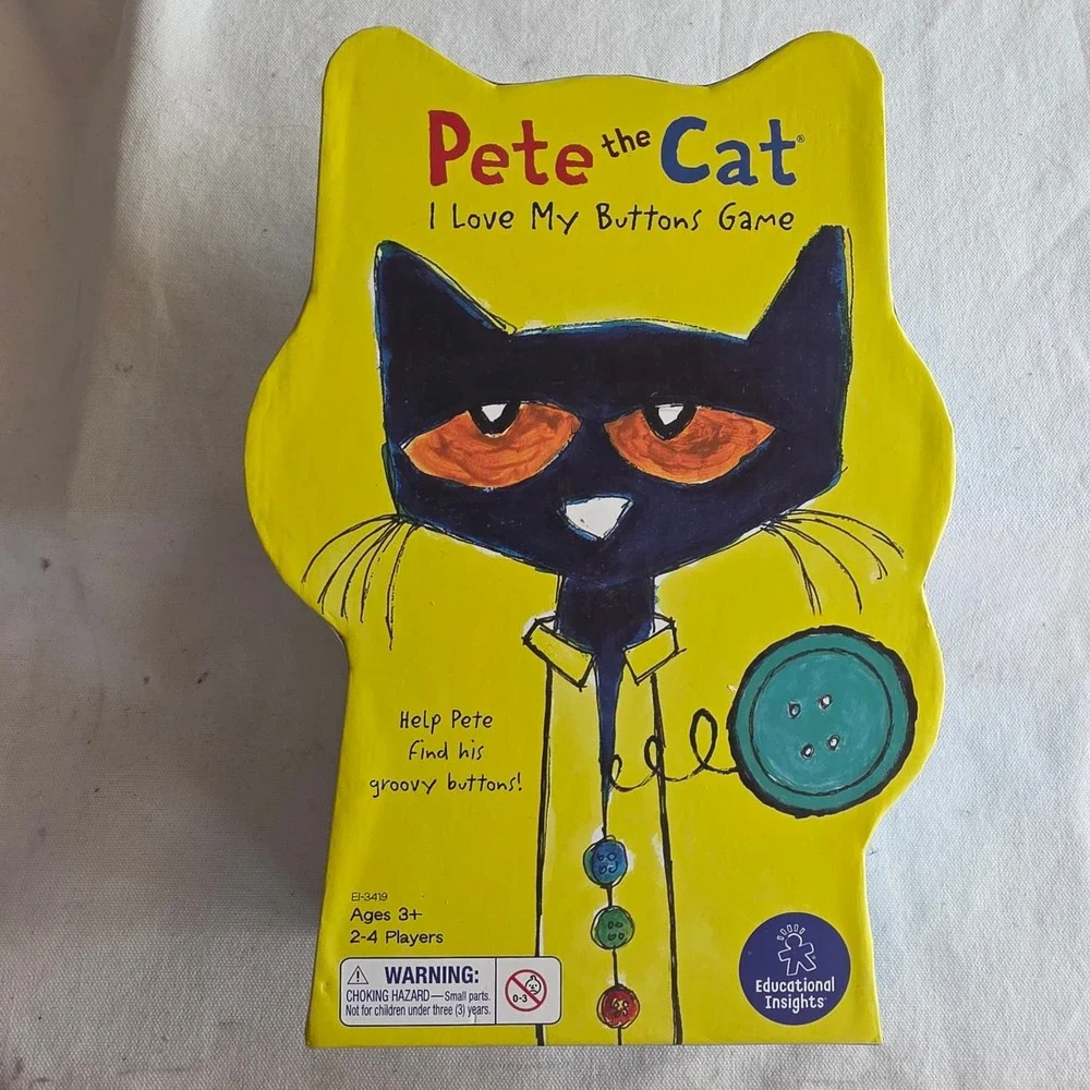 Pete the Cat Game Lot of 2:  Big Lunch Card Game Tin & I Love My Buttons Game